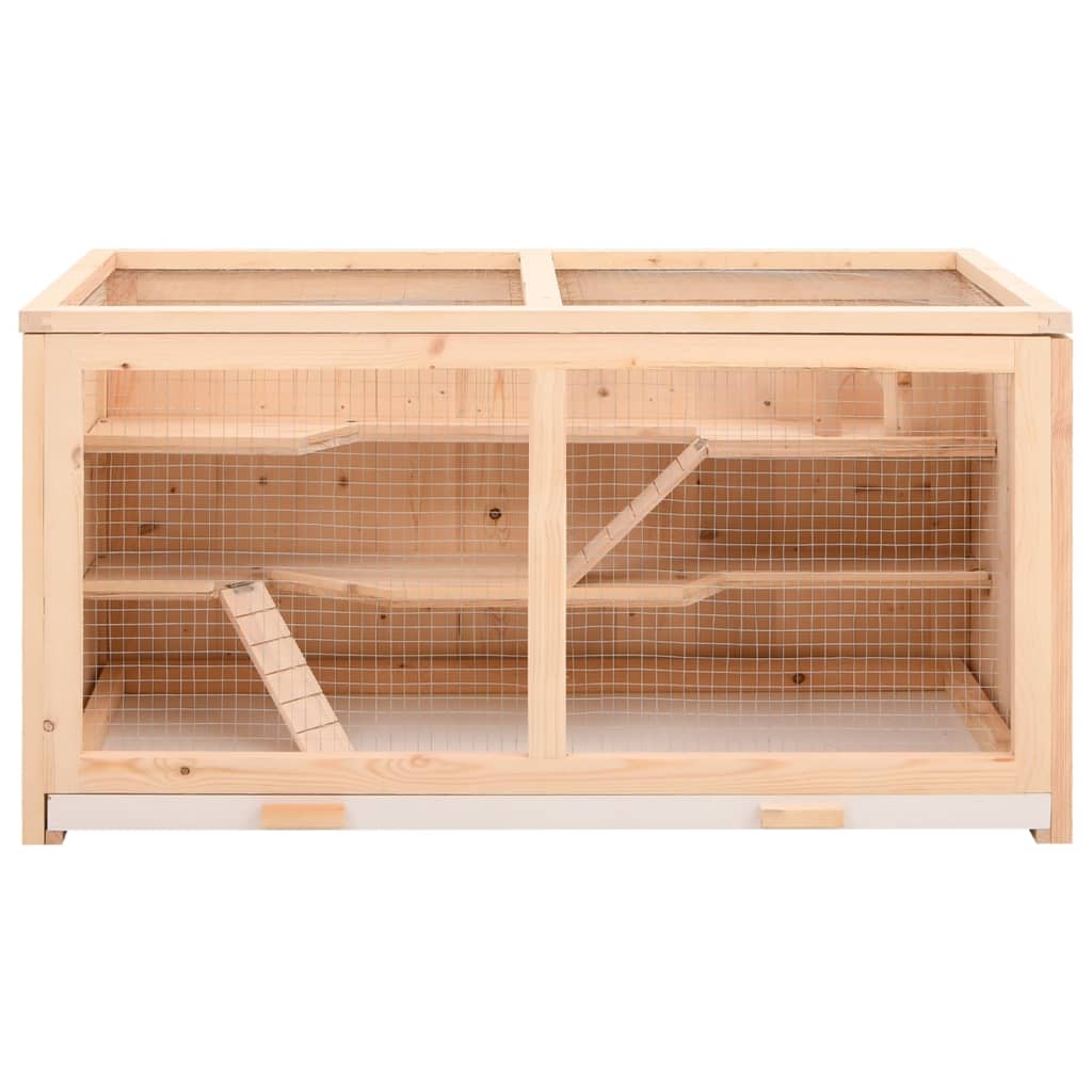 hamsterbur 89,5x45x45 cm massivt træ gran