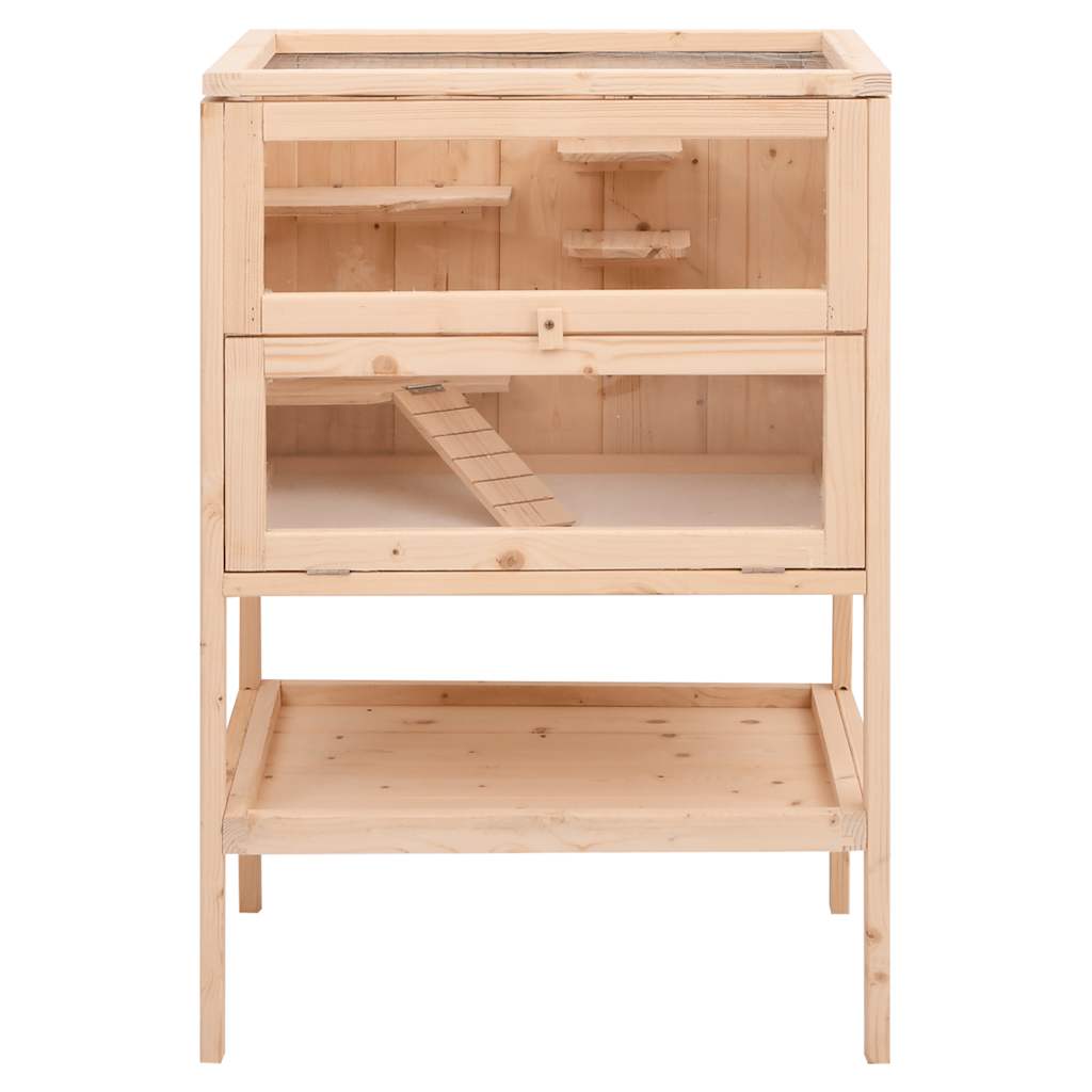 hamsterbur 55x40x80 cm massivt træ gran