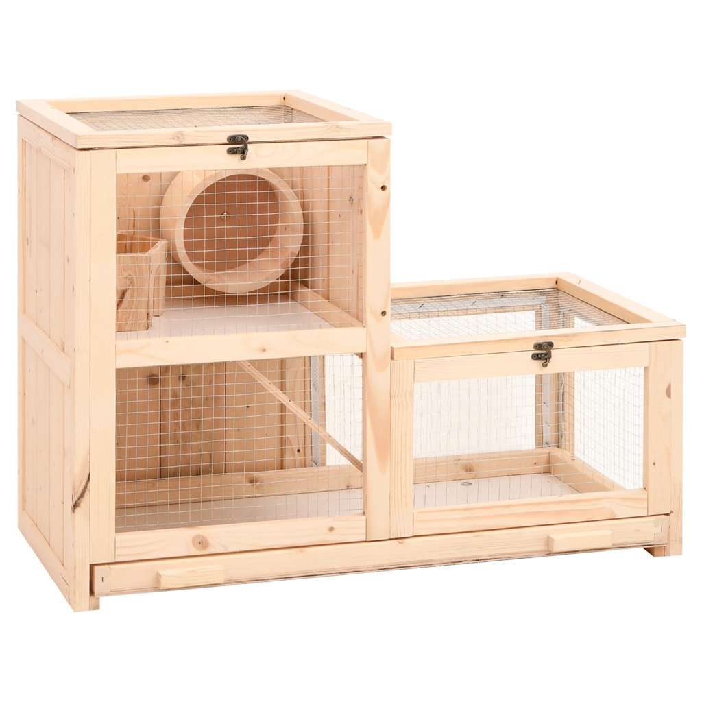 hamsterbur 81x40x60 cm massivt fyrretræ billede