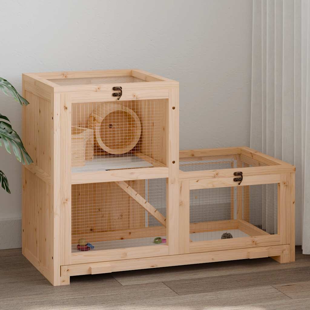 hamsterbur 81x40x60 cm massivt fyrretræ