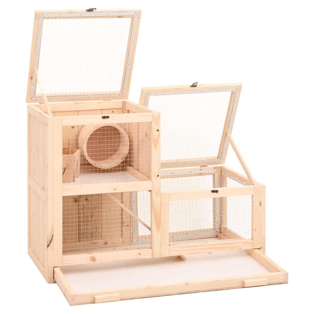 hamsterbur 81x40x60 cm massivt fyrretræ