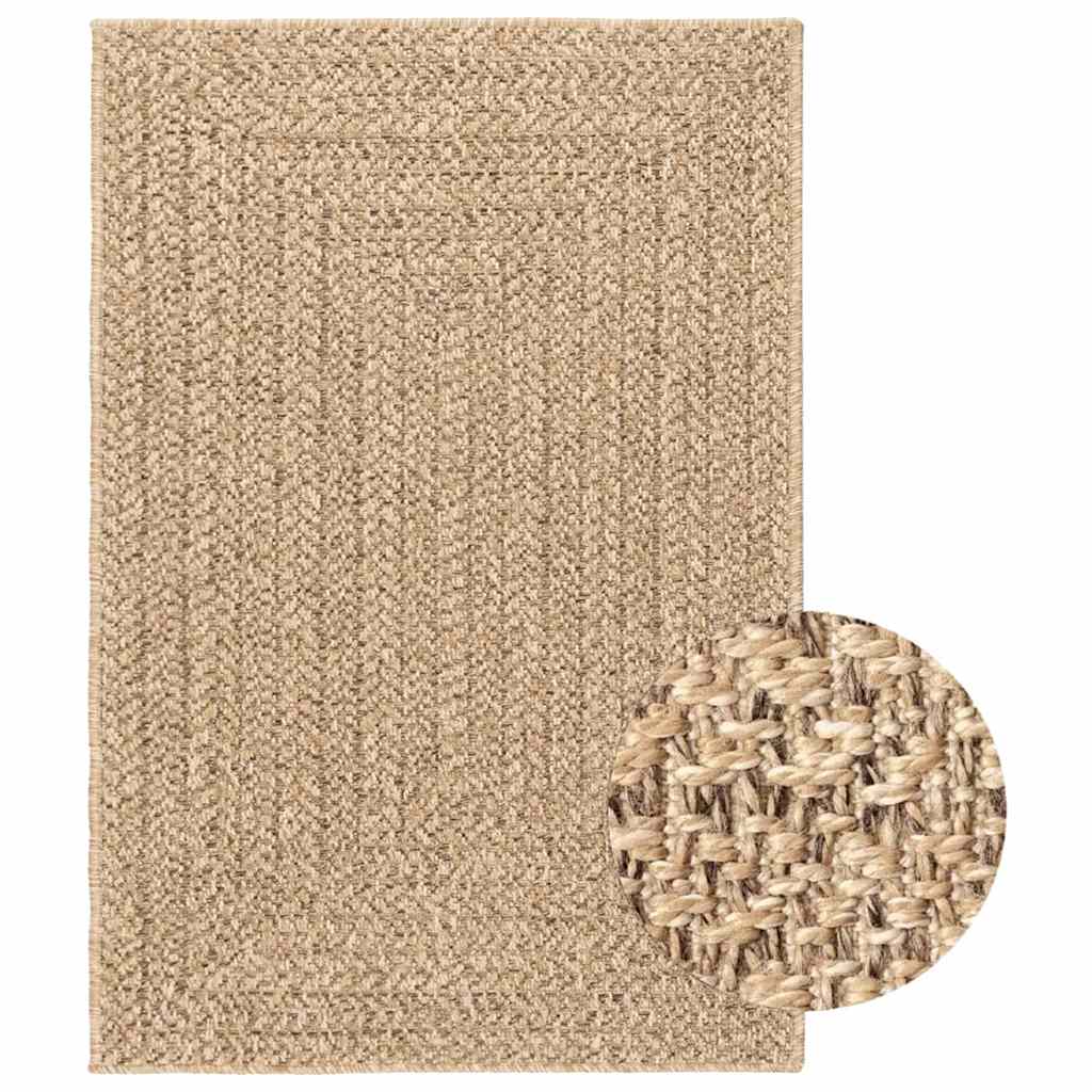 gulvtæppe ZIZUR 140x200 cm jute-look indendørs og udendørs