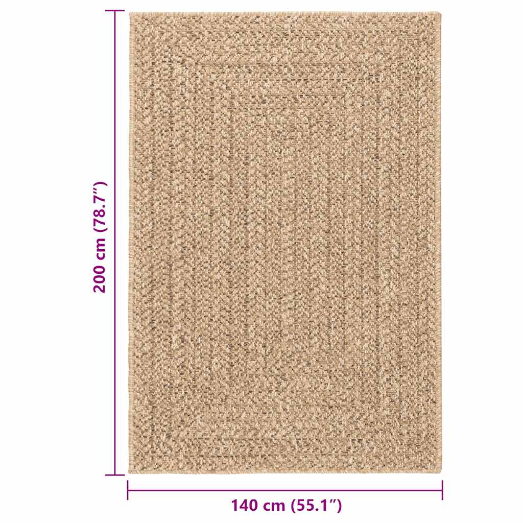 gulvtæppe ZIZUR 140x200 cm jute-look indendørs og udendørs