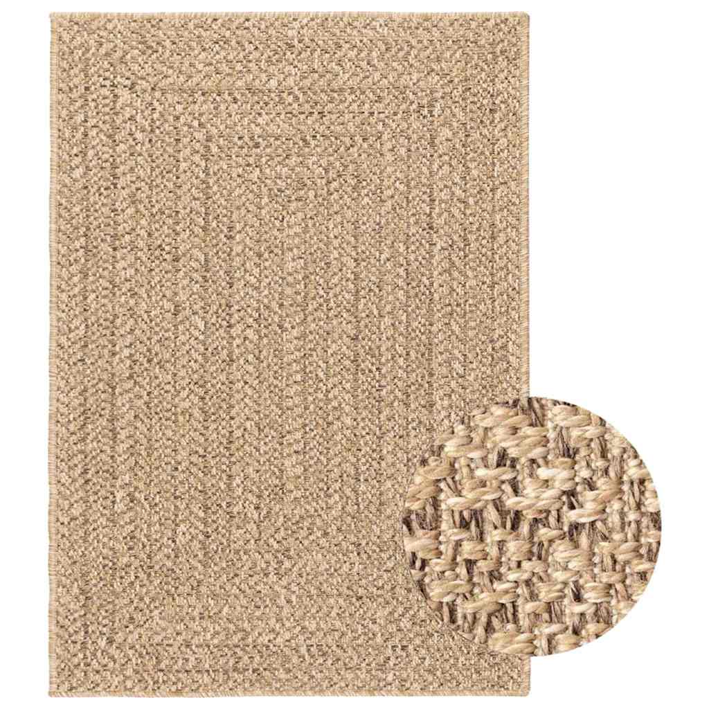 gulvtæppe ZIZUR 160x230 cm jute-look indendørs og udendørs