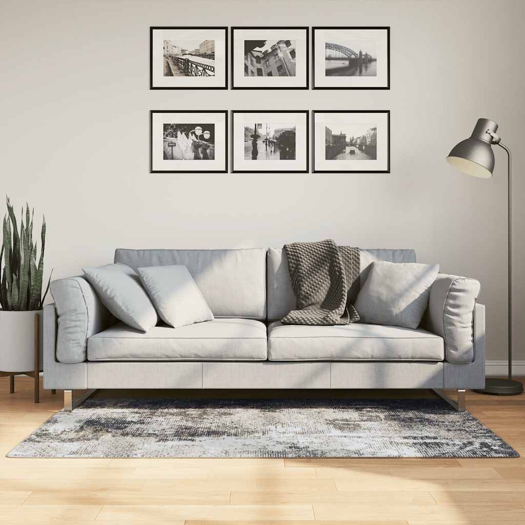 gulvtæppe 80x150 cm vaskbart flerfarvet billede