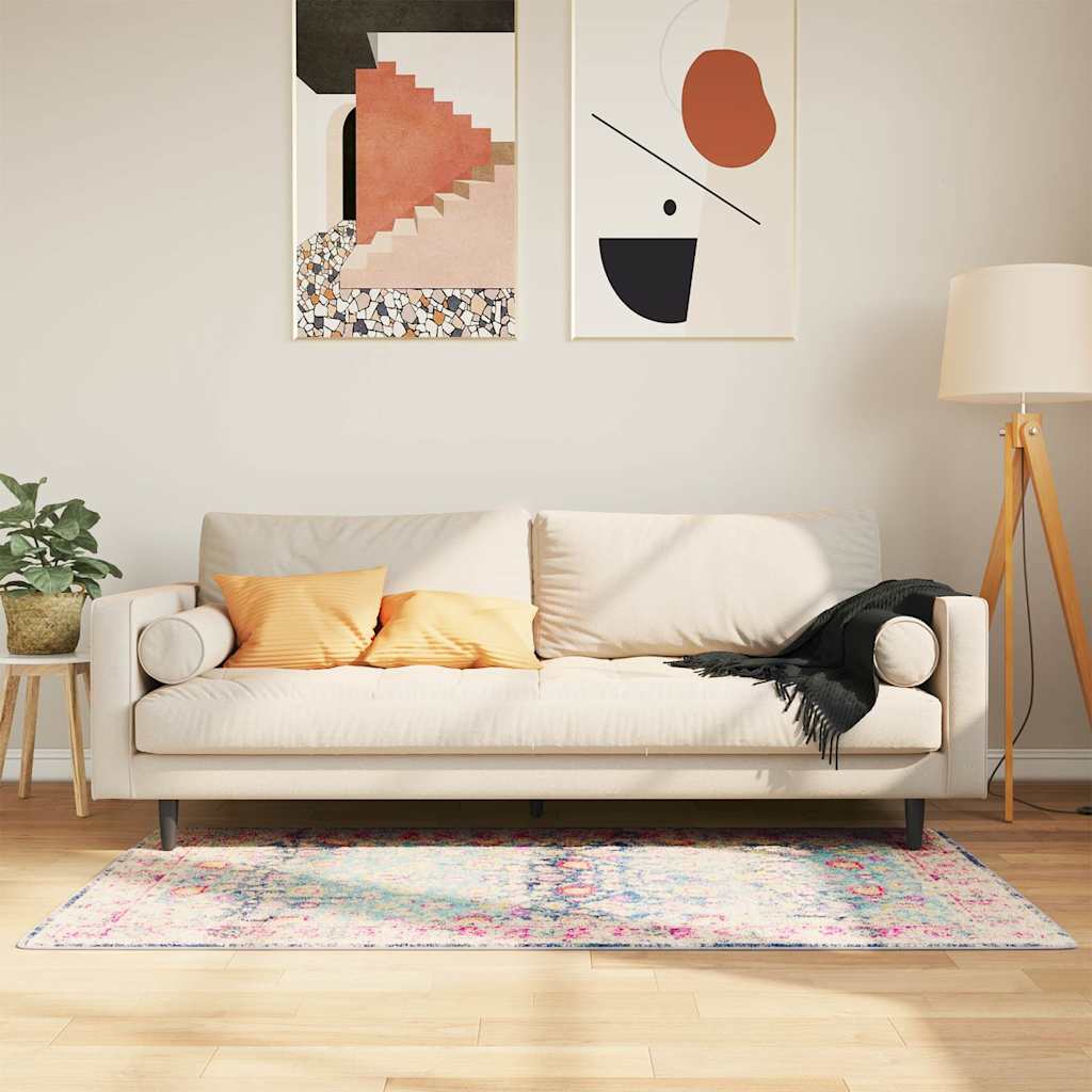 gulvtæppe 80x150 cm vaskbart flerfarvet billede