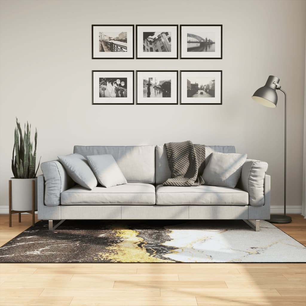gulvtæppe 120x180 cm vaskbart flerfarvet billede