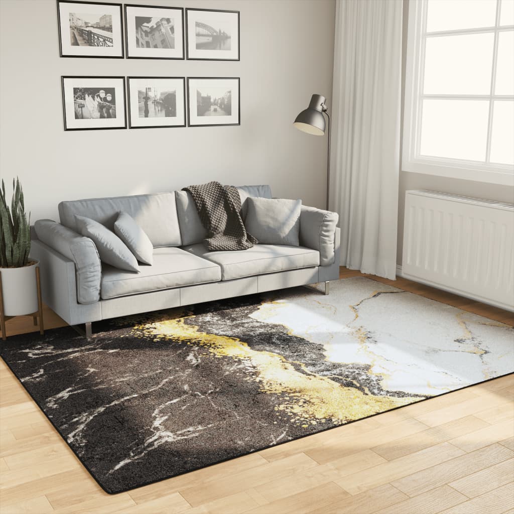 gulvtæppe 160x230 cm vaskbart flerfarvet