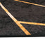 gulvtæppe 80x150 cm vaskbart sort + guldfarvet
