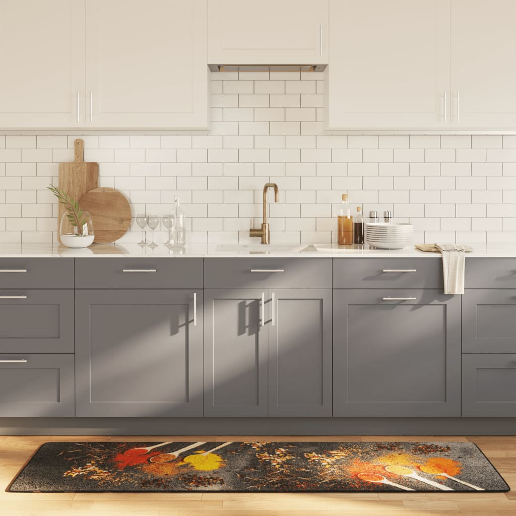 køkkentæppe 60x180 cm vaskbart flerfarvet billede