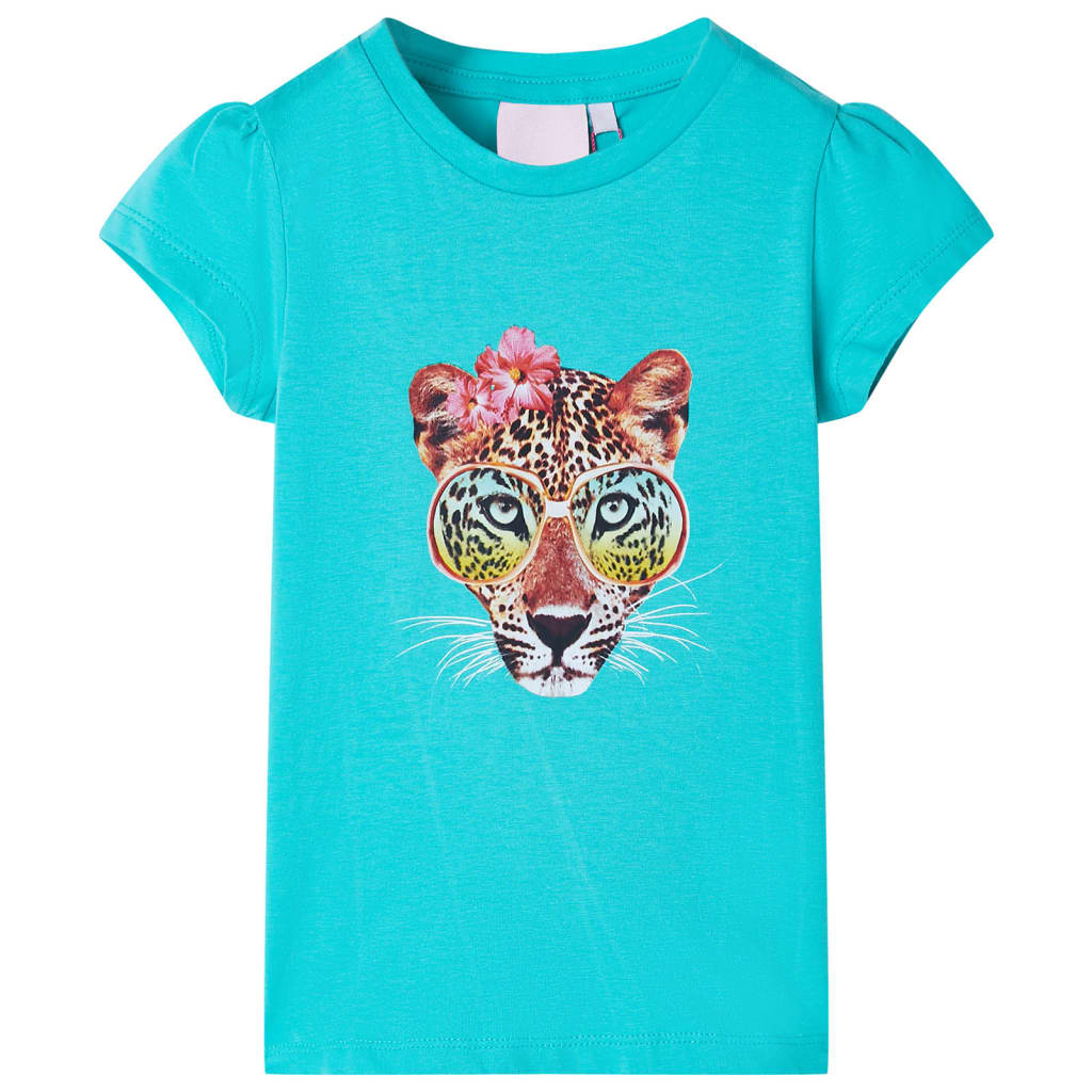 T-shirt til børn str. 116 mintgrøn