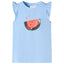 T-shirt til børn str. 128 med flæser lyseblå