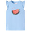 T-shirt til børn str. 140 med flæser lyseblå