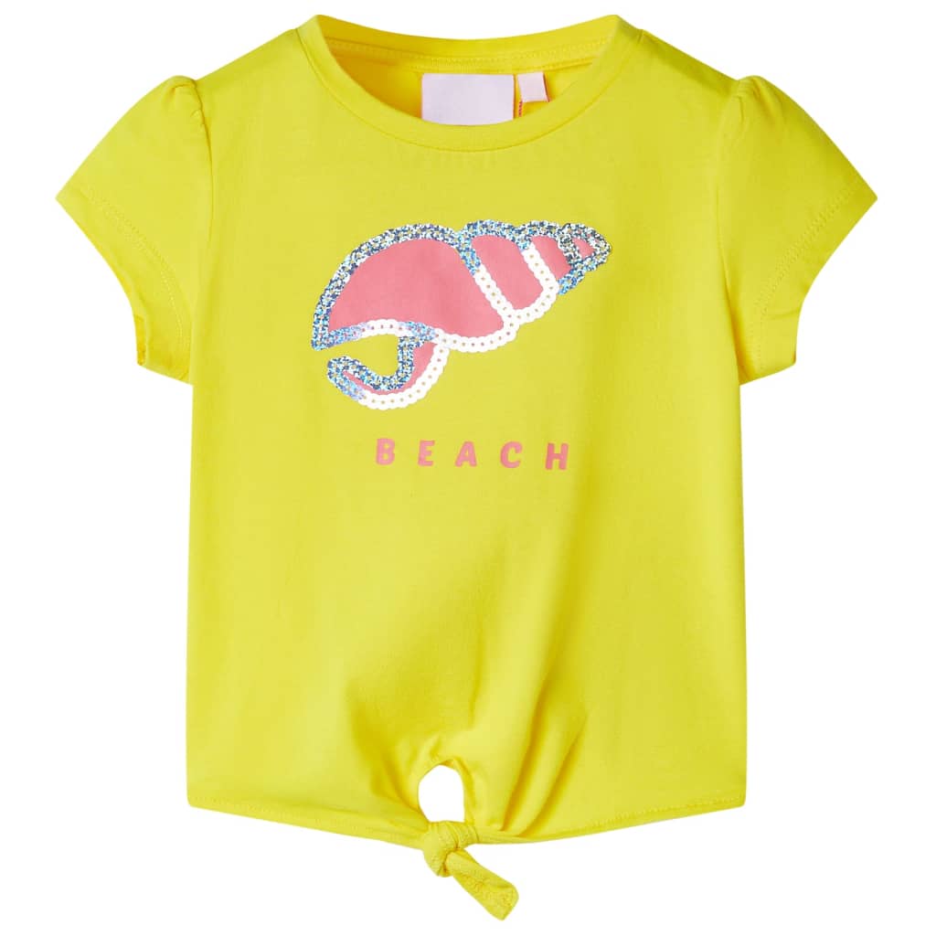 T-shirt til børn str. 116 gul