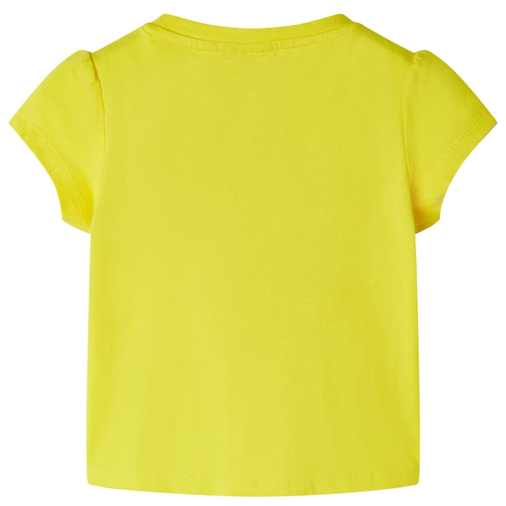 T-shirt til børn str. 128 gul