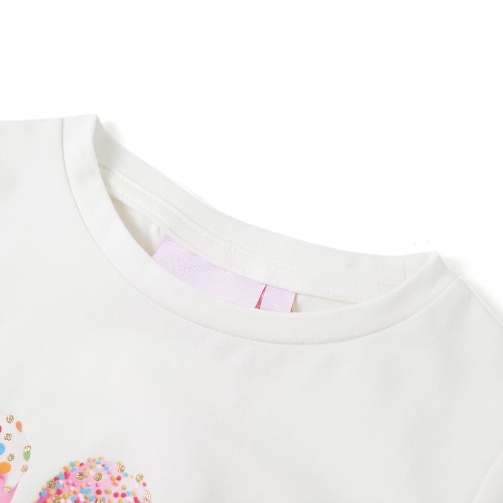 T-shirt til børn str. 104 ecrufarvet