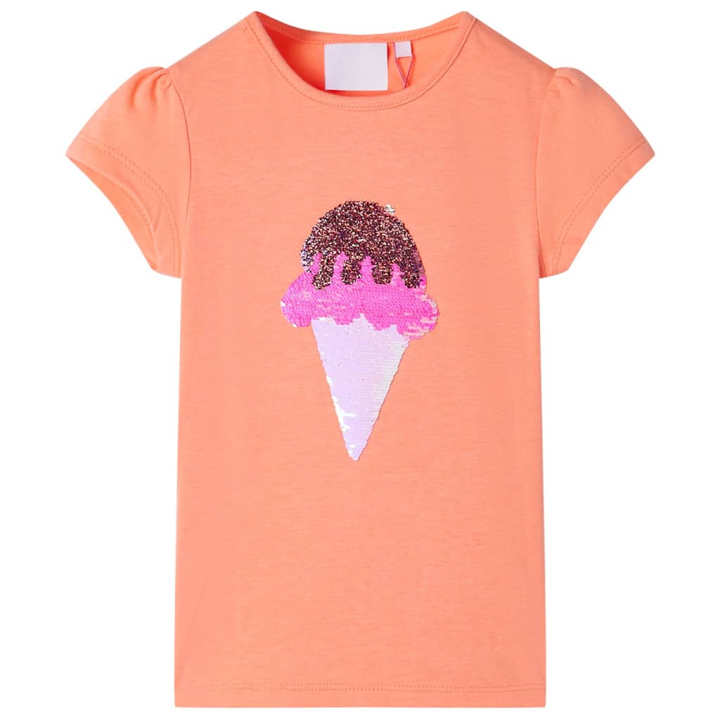 T-shirt til børn str. 116 neon-orange