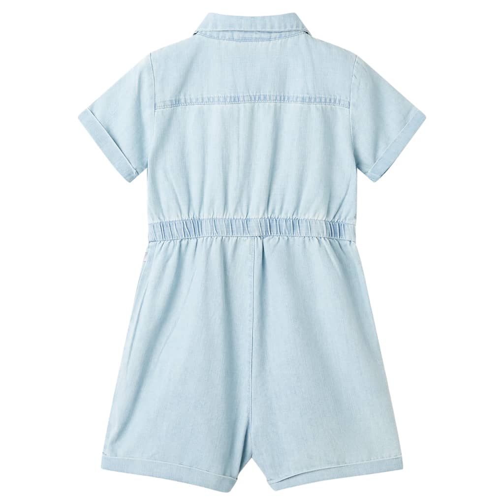 Onesie til børn str. 104 med korte ærmer lyseblå