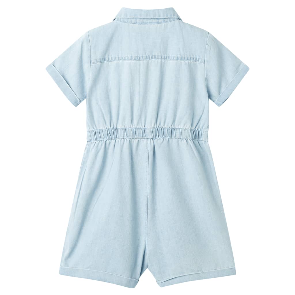 Onesie til børn str. 116 med korte ærmer lyseblå
