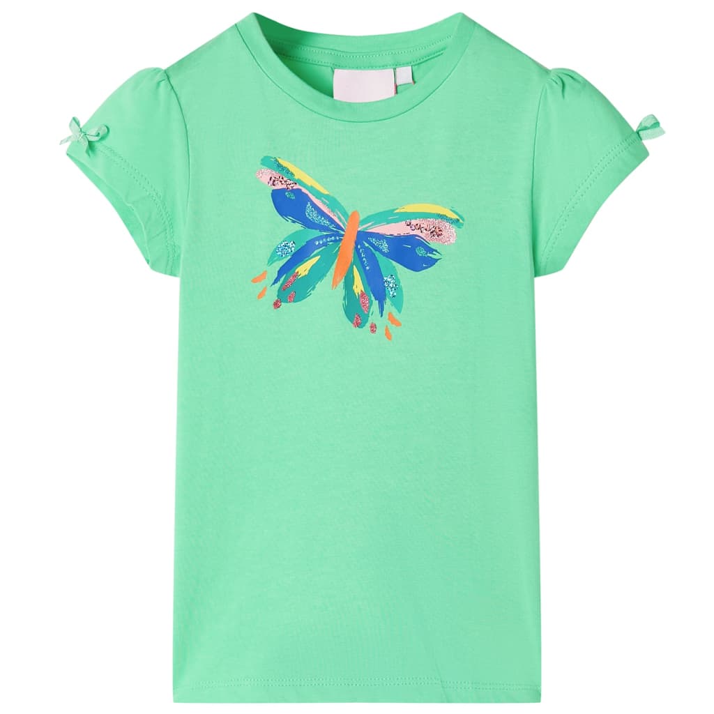 T-shirt til børn str. 116 lysegrøn