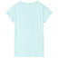 T-shirt til børn str. 128 akvamarinblå