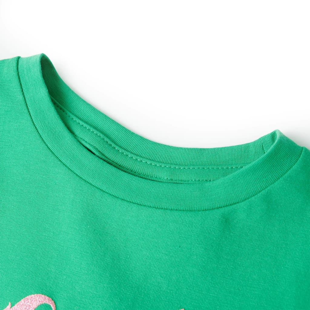 T-shirt til børn str. 116 grøn