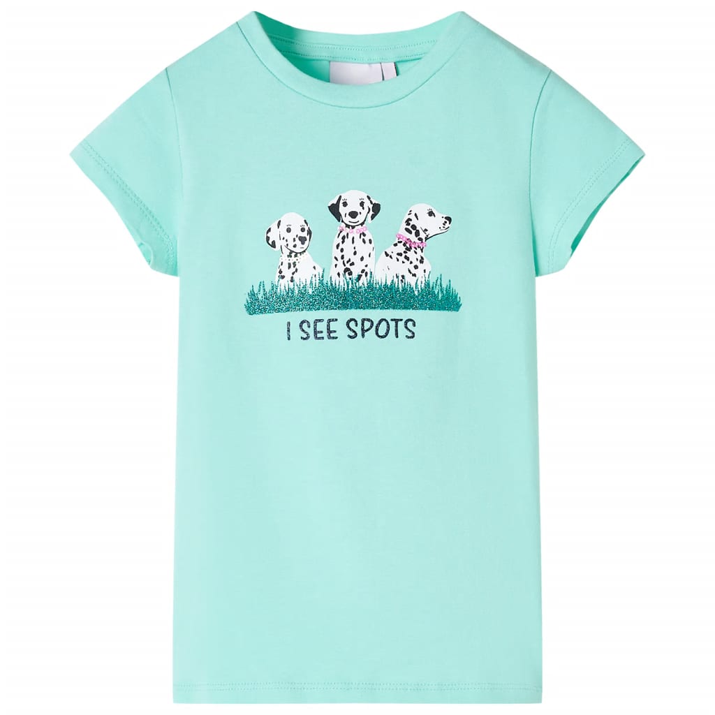 T-shirt til børn str. 140 lys mintgrøn
