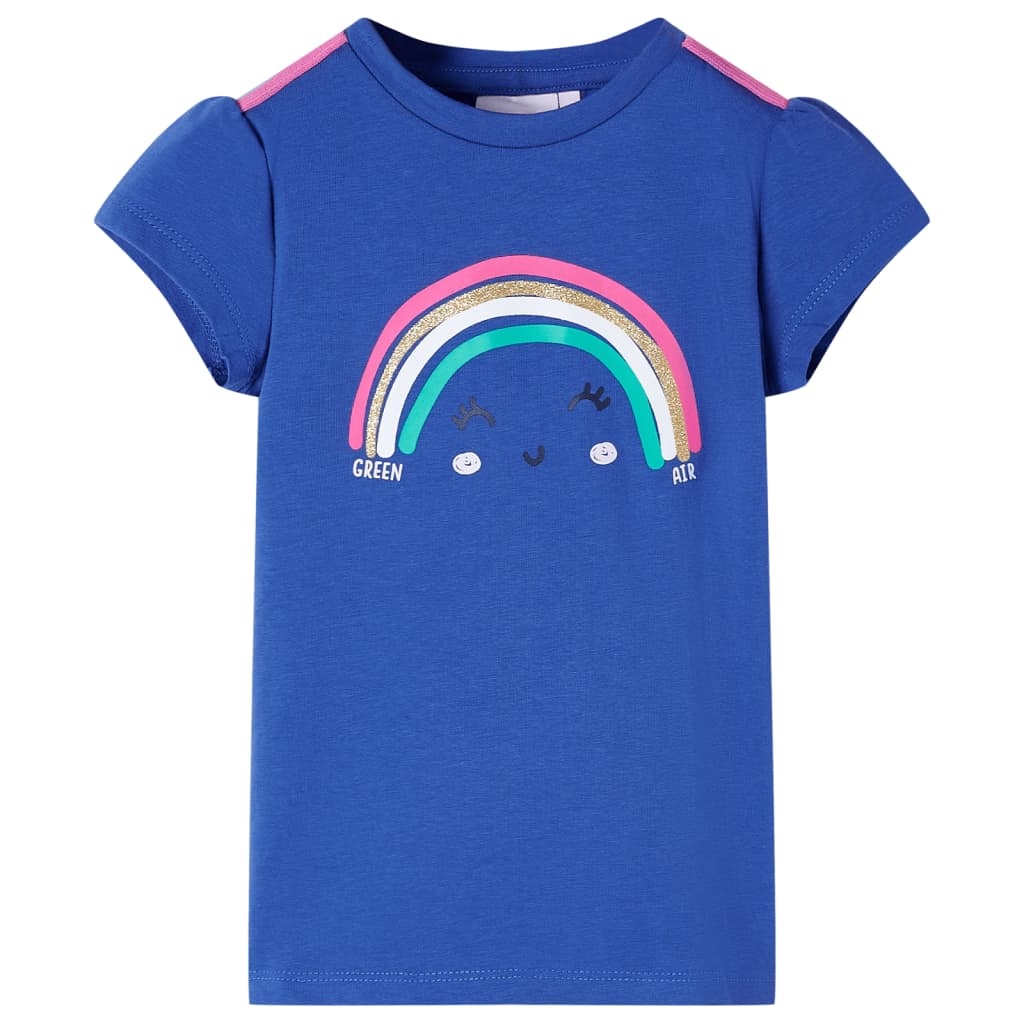 T-shirt til børn str. 116 koboltblå