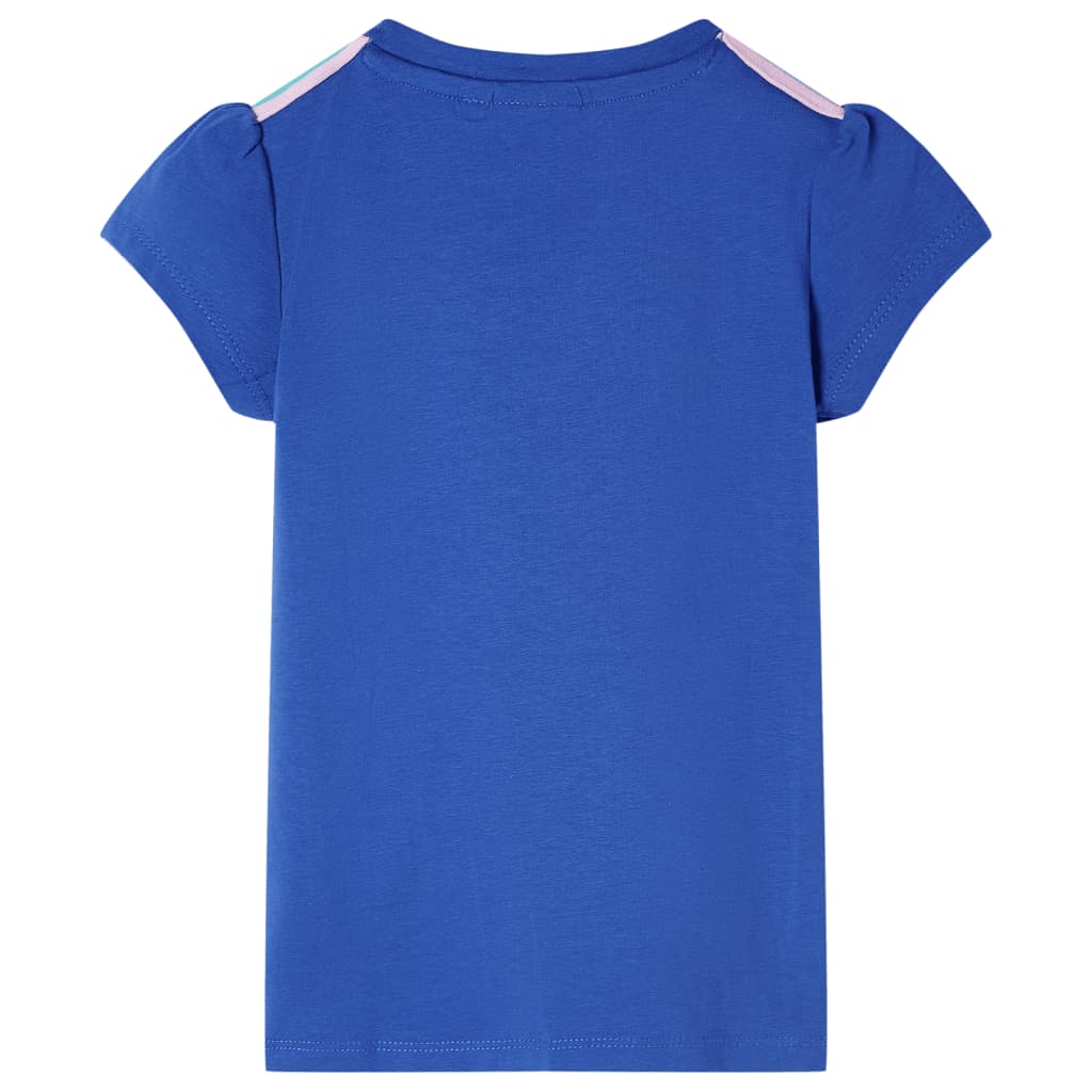 T-shirt til børn str. 116 koboltblå