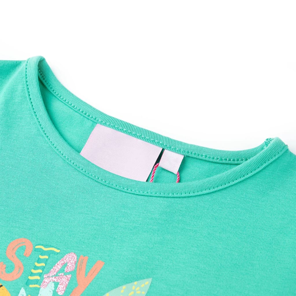 T-shirt til børn str. 116 mintgrøn