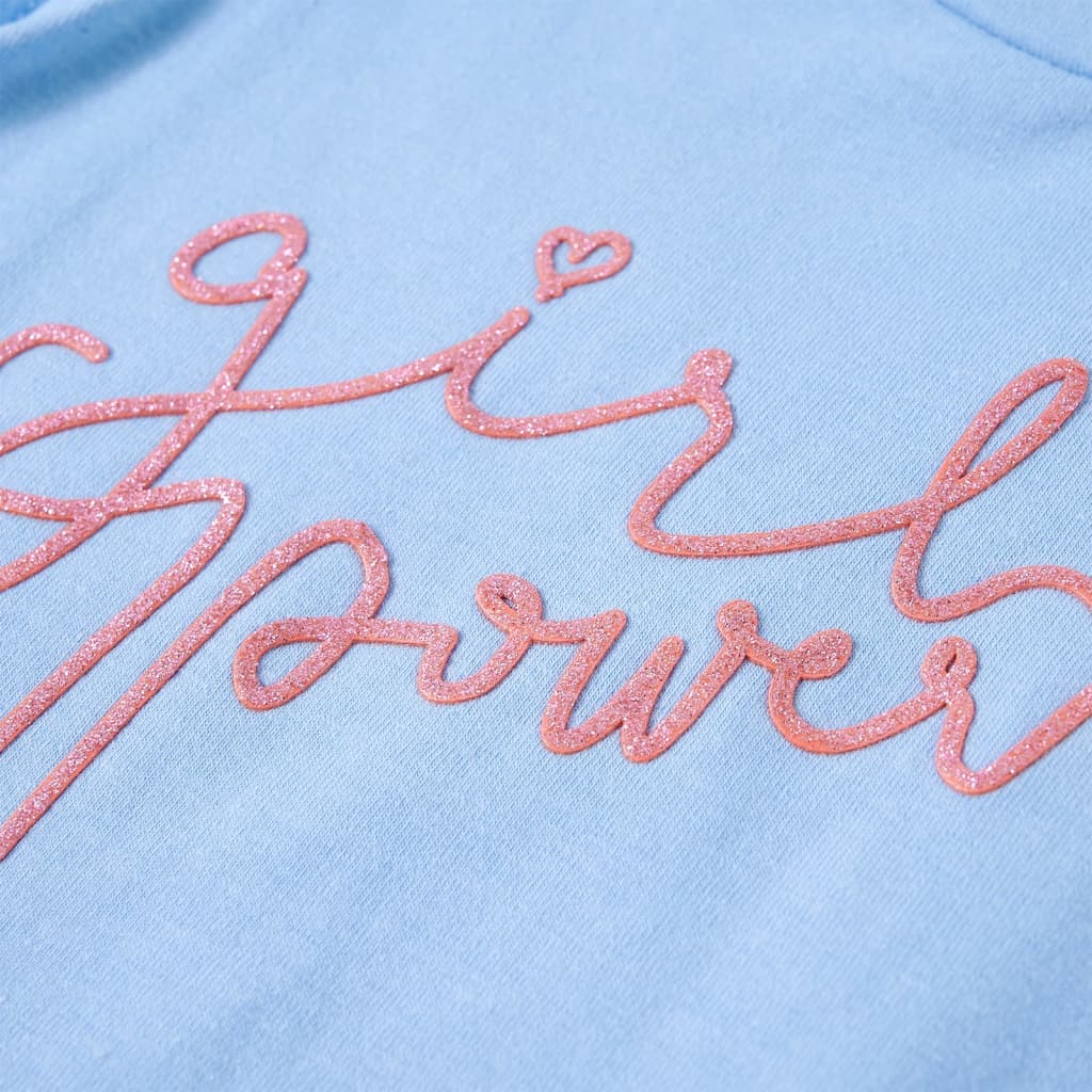 T-shirt til børn str. 140 med flæser lyseblå