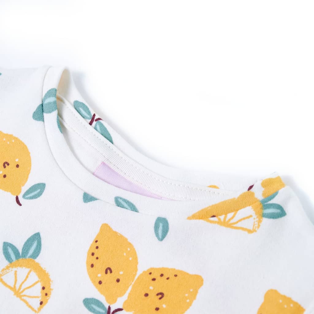 T-shirt til børn str. 92 bundet kant ecrufarvet