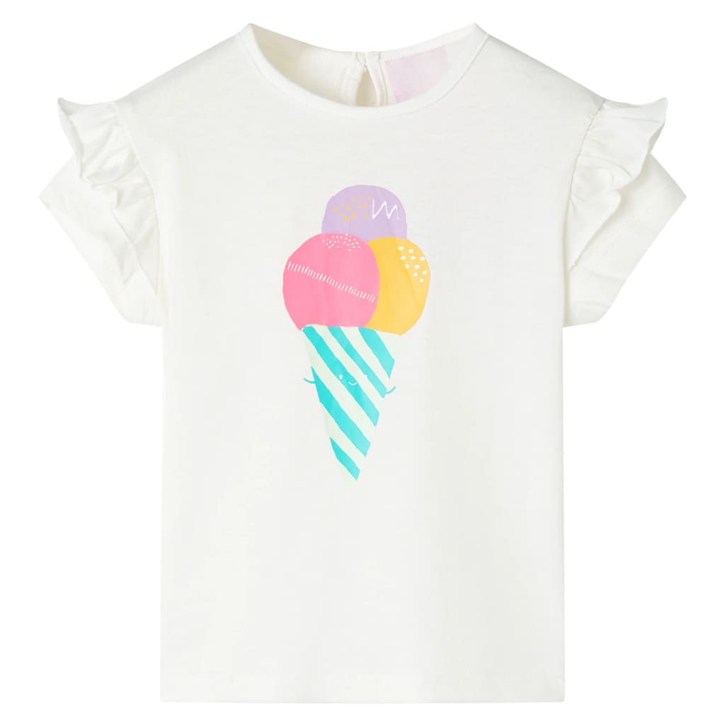 T-shirt til børn str. 104 ecrufarvet