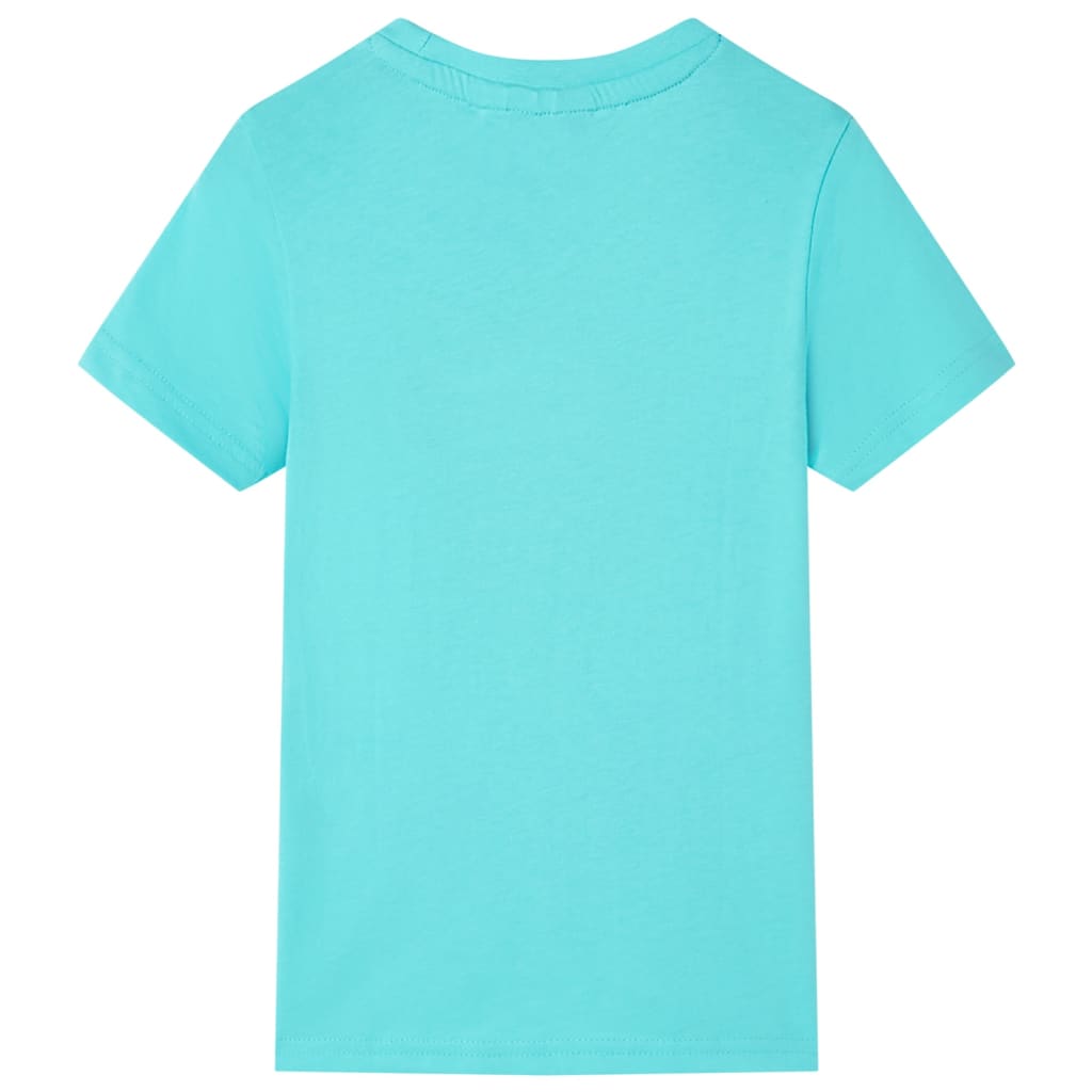 Kortærmet T-shirt til børn str. 128 akvamarinblå