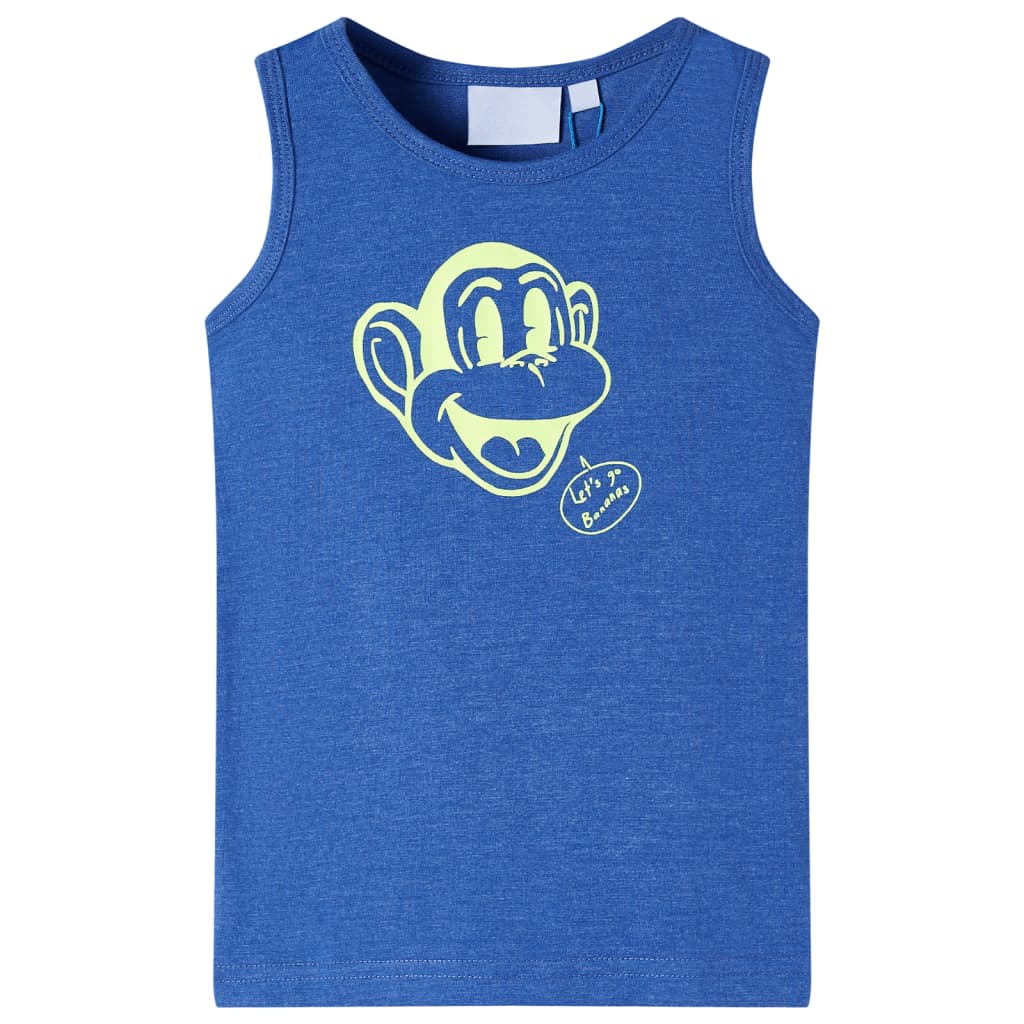 Tanktop til børn str. 104 blåmeleret