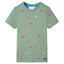 Kortærmet T-shirt til børn str. 116 kakifarvet