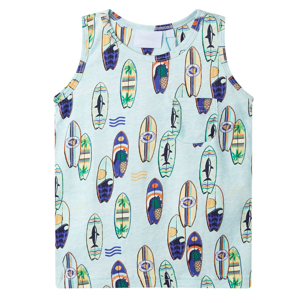 Tanktop til børn str. 128 blåmeleret