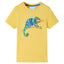 Kortærmet T-shirt til børn str. 116 lys okkergul