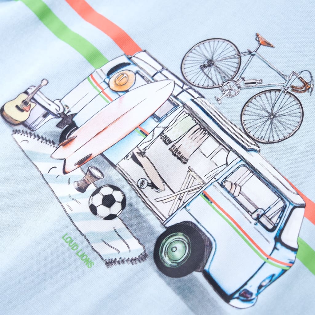 T-shirt til børn str. 116 lyseblå