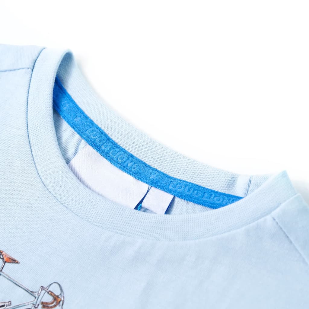 T-shirt til børn str. 128 lyseblå