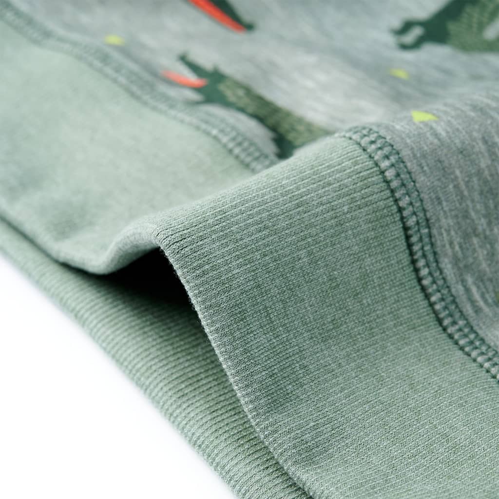 Sweatshirt til børn str. 116 lys kakimeleret