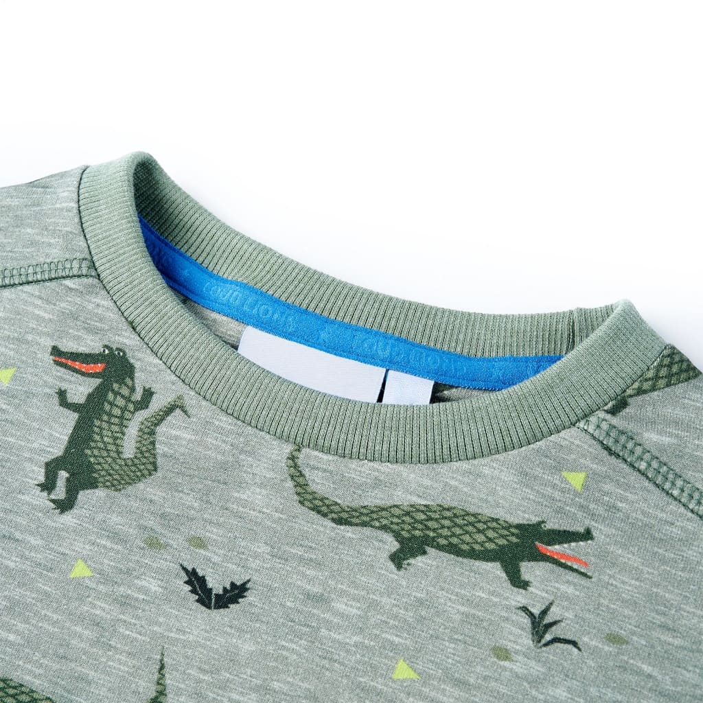 Sweatshirt til børn str. 140 lys kakimeleret
