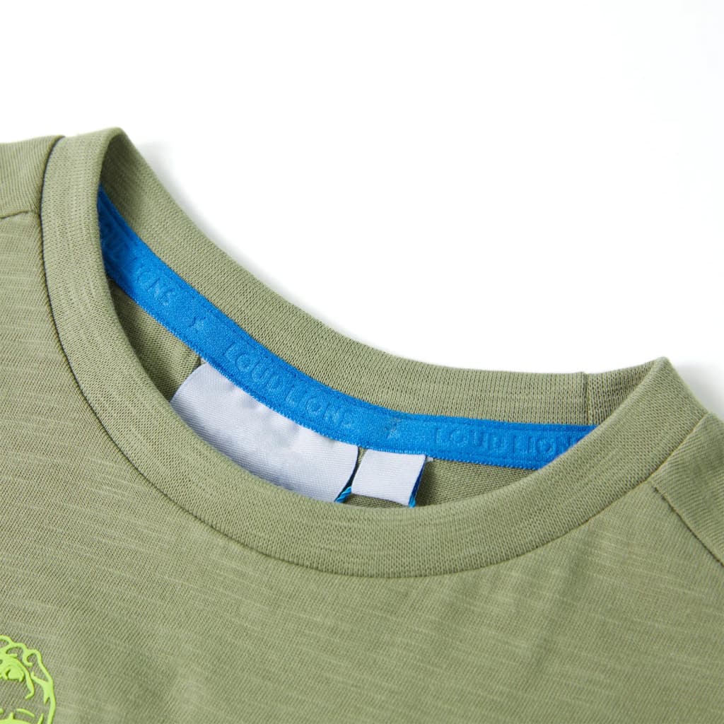 T-shirt til børn str. 104 kakifarvet