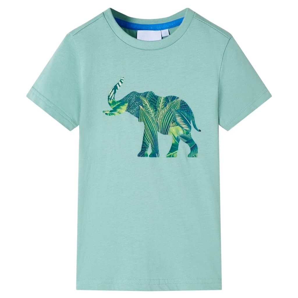 T-shirt til børn str. 104 lys kakifarve