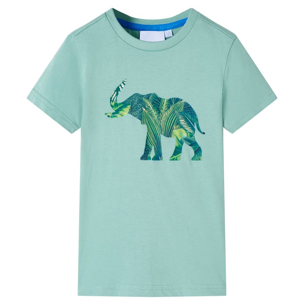 T-shirt til børn str. 128 lys kakifarve