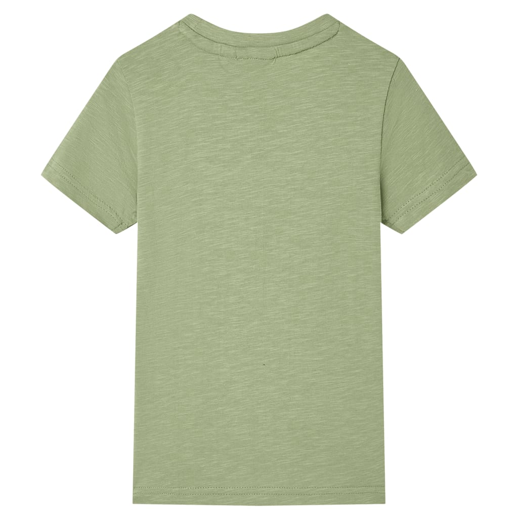 T-shirt til børn str. 116 kakifarvet