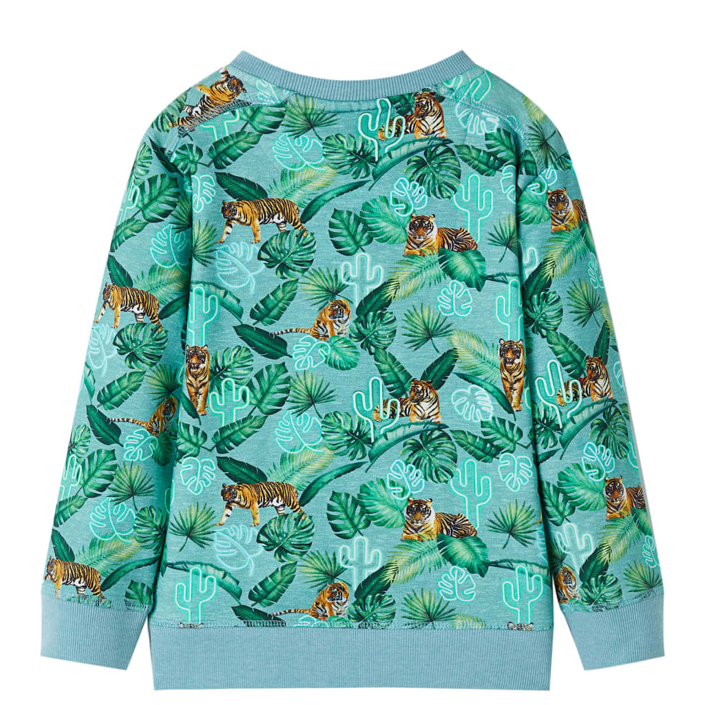 Sweatshirt til børn str. 128 lys grønmeleret