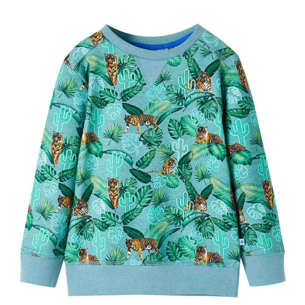 Sweatshirt til børn str. 140 lys grønmeleret