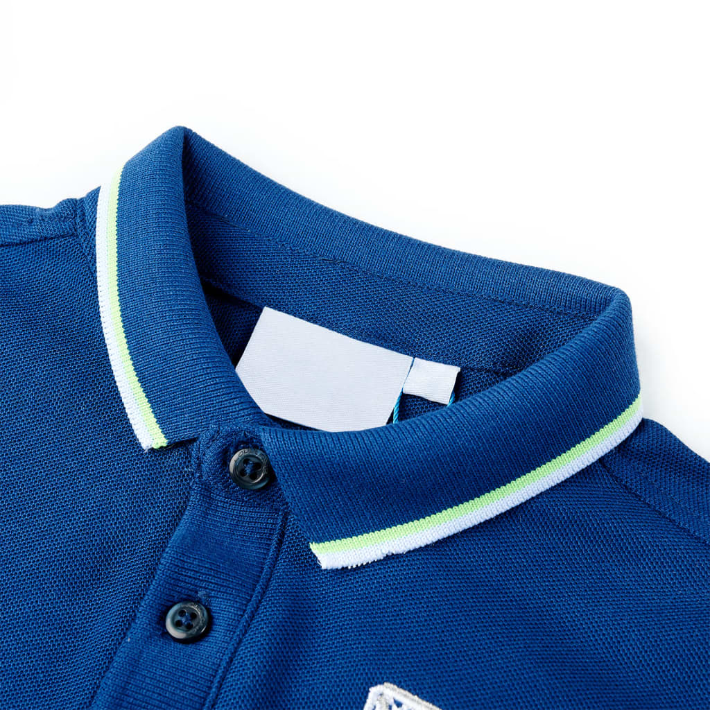 Poloshirt til børn str. 116 mørkeblå