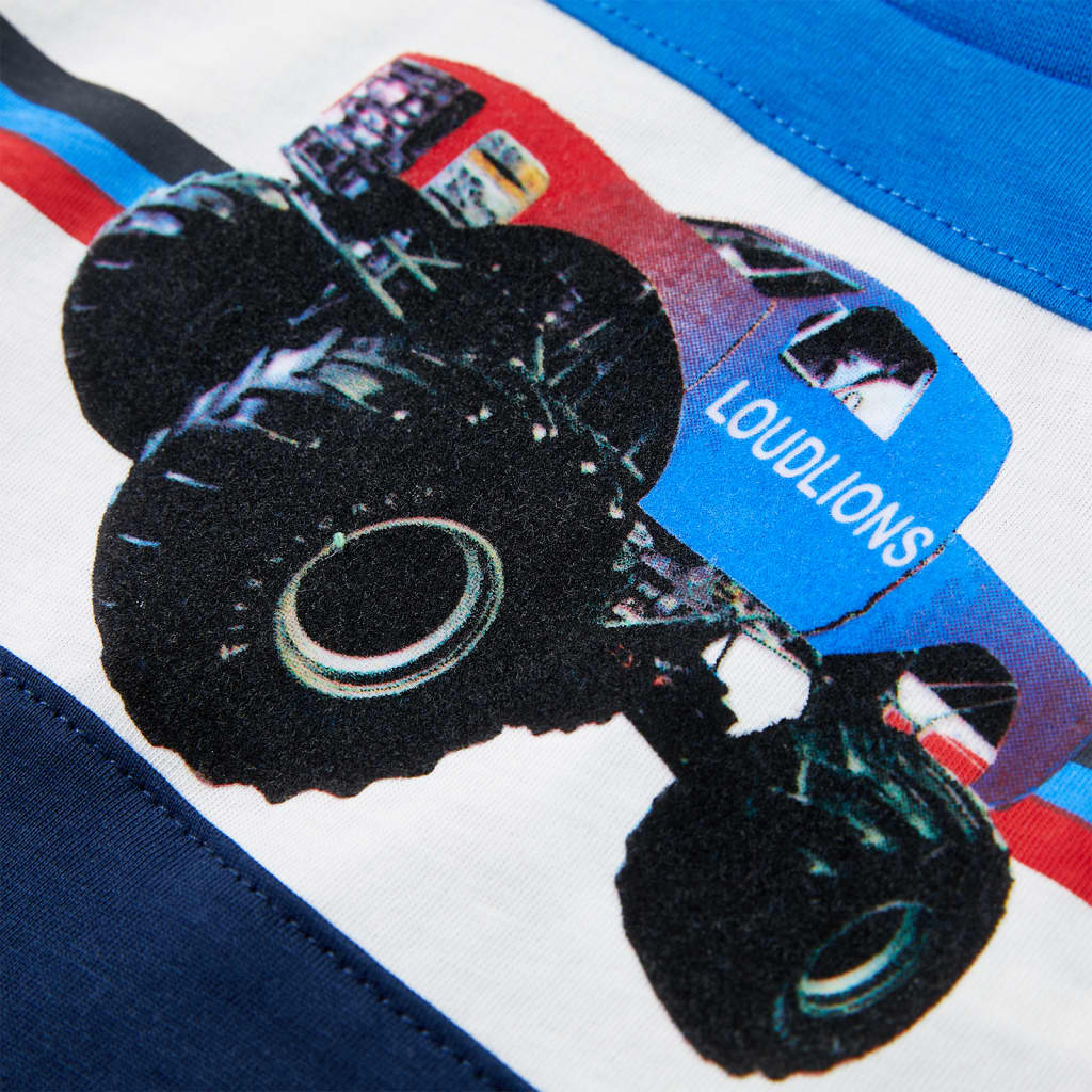 T-shirt til børn str. 104 blå og marineblå